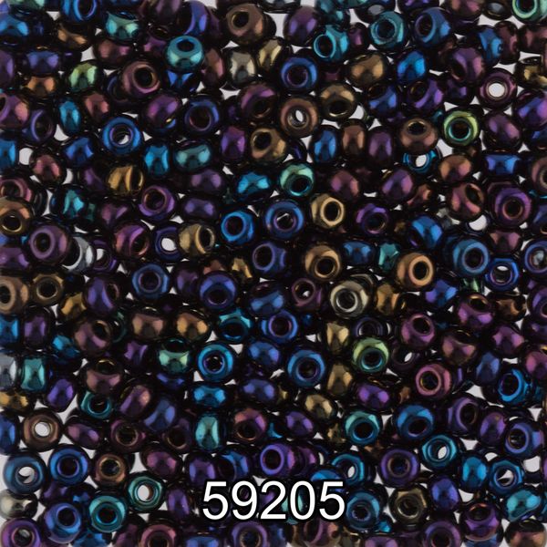 Бисер Preciosa 10/0 (2.3 мм), 500 г, 59205 (Ф077) черный/меланж