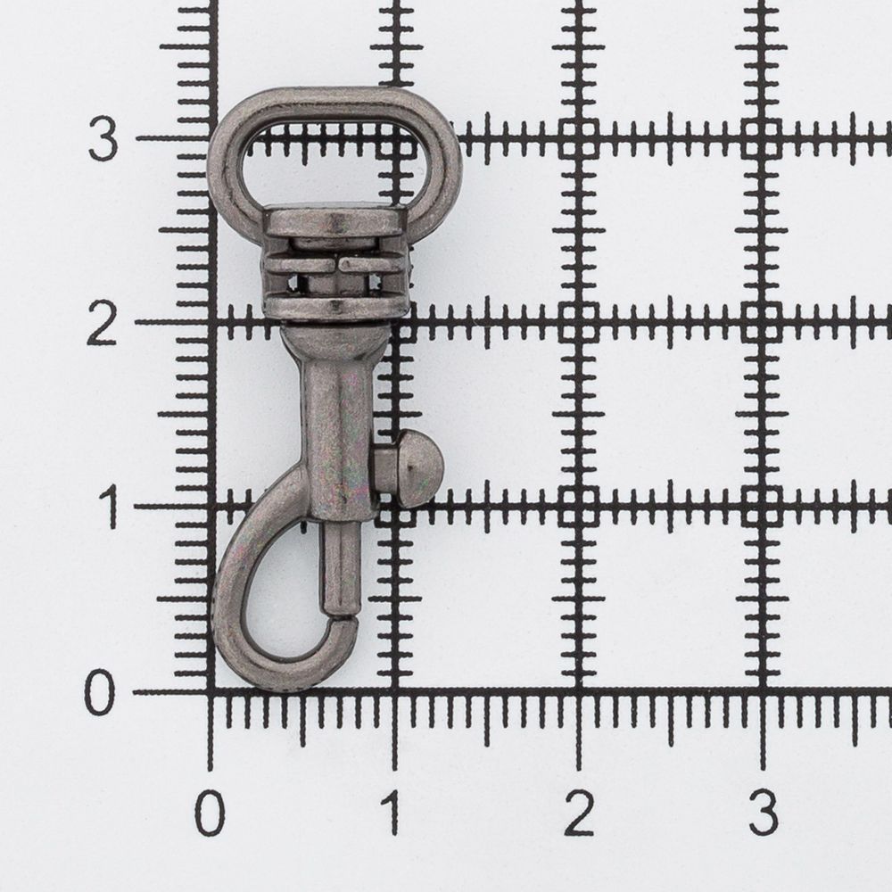 Карабин металл 10.0 мм (14х32 мм), цв.чер.никель, 20 шт