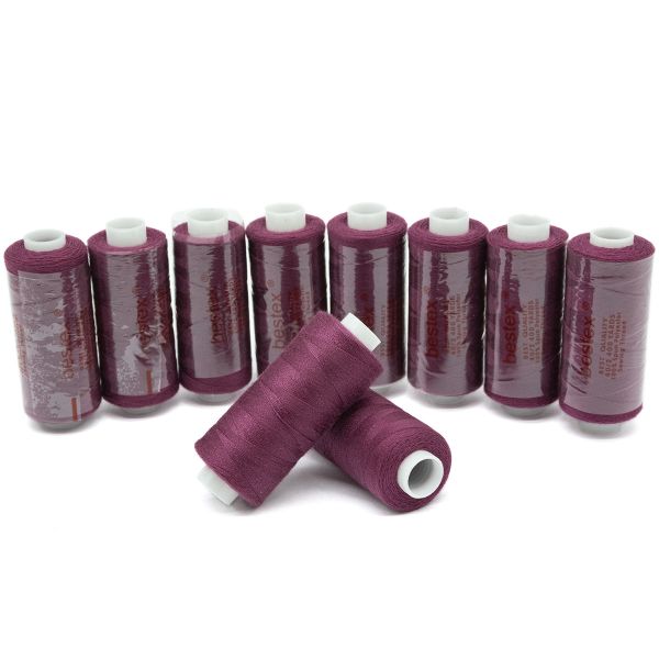 Нитки швейные бытовые Bestex 40/2, 365 м (400 ярд) / 10 кат., 347 винно-пурпурный
