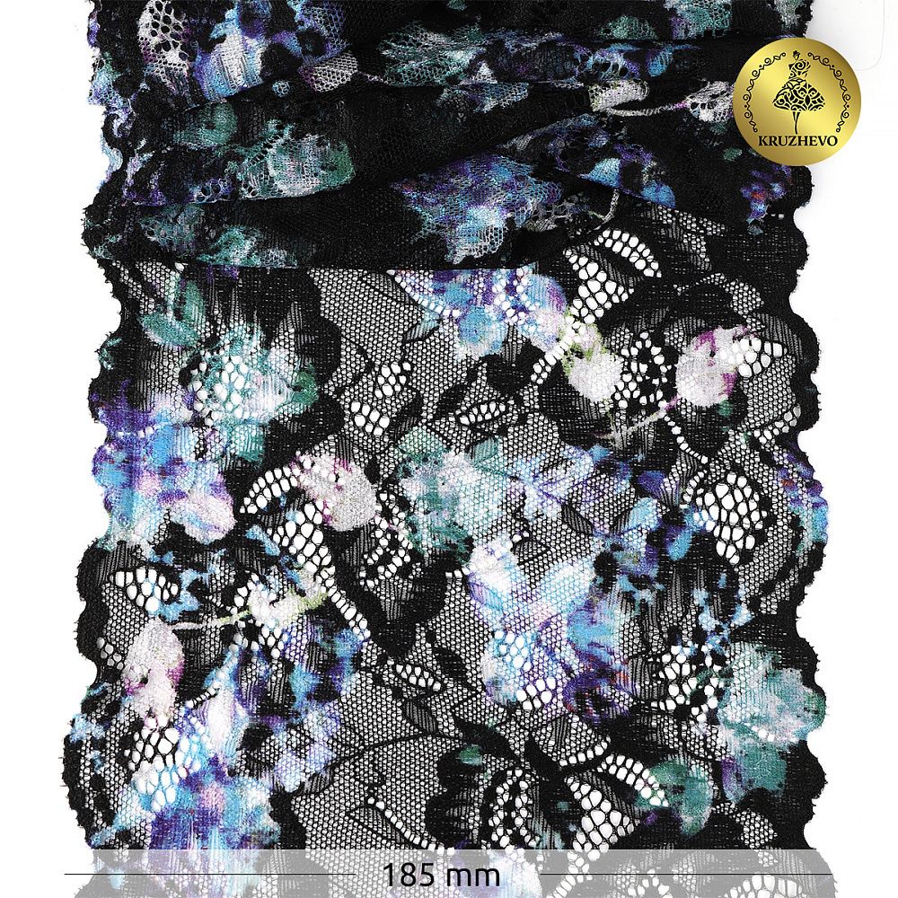 Кружево бельевое эластичное Kruzhevo 185 мм / 10 м, 185 мм / 10 м, OG60, цв.мульти /TOS/