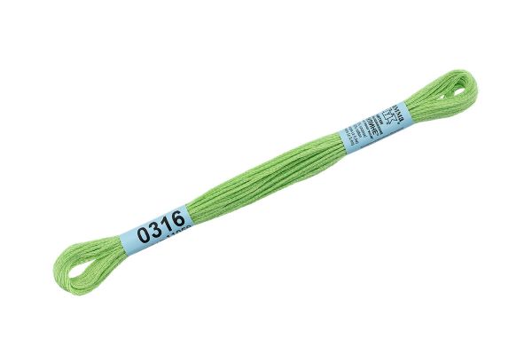 Мулине Gamma 100% хлопок, цв.0316 салатовый, 24 мотка по 8 метров