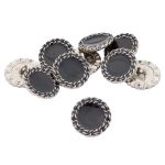 Пуговицы на ножке 32L=20 мм, металл, S.Black (серебро-черный), 10 шт, MP05