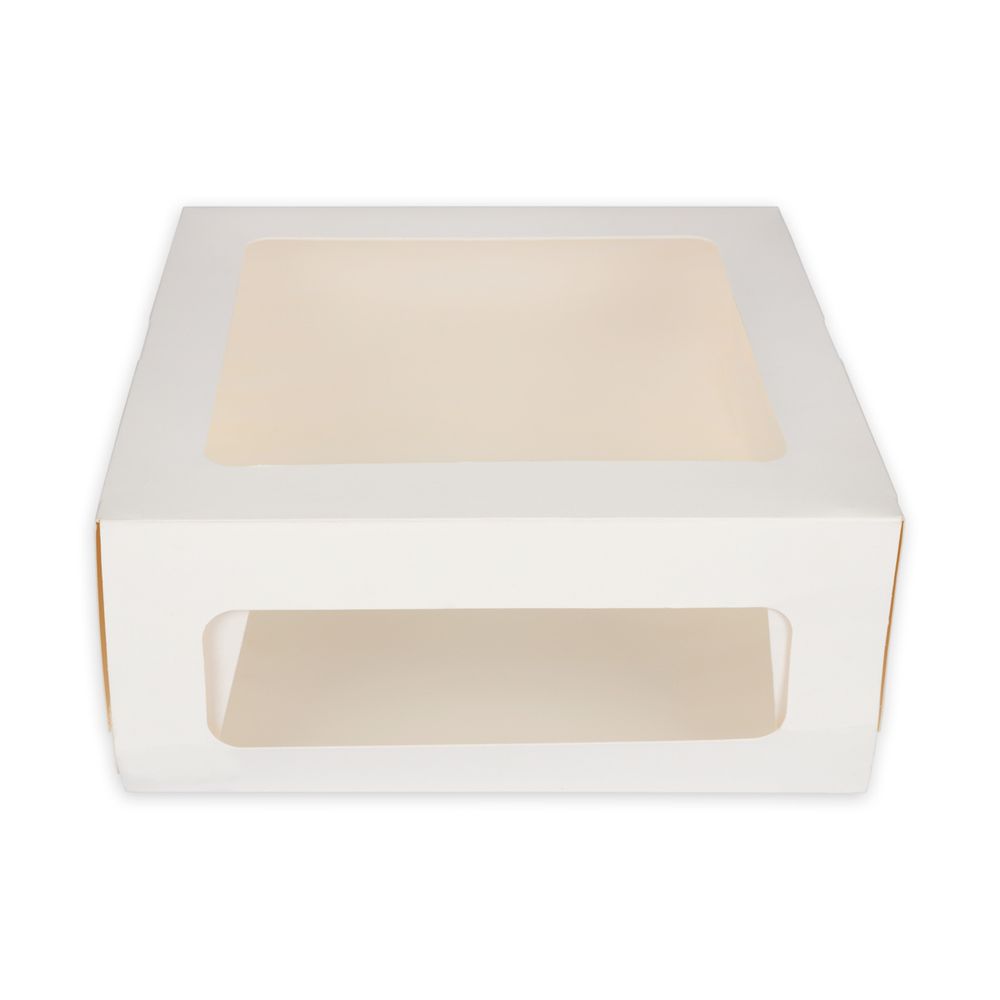 Кондитерская коробка для торта с 2 окнами 22х22х10 см, S-Chief BFC-011