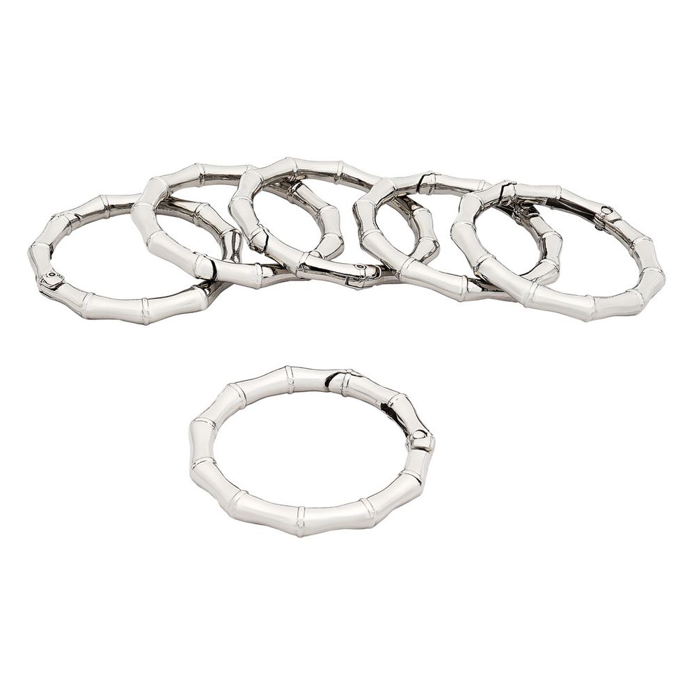 Карабин металл кольцо ⌀38 мм, декоративный, серебро (никель), MB_2231, 6 шт