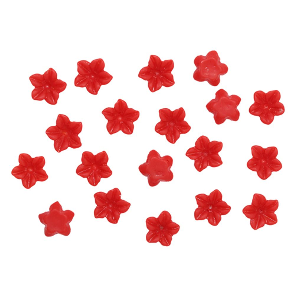 Цветочки для скрапбукинга, 6 мм, 20 шт в упак, красный