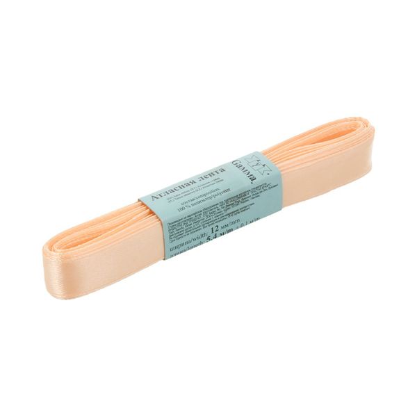 Лента атласная 1-сторонняя 12.0 мм / 10 шт по 5.4 метра, №101 бл-оранжевый, Gamma AL-12P