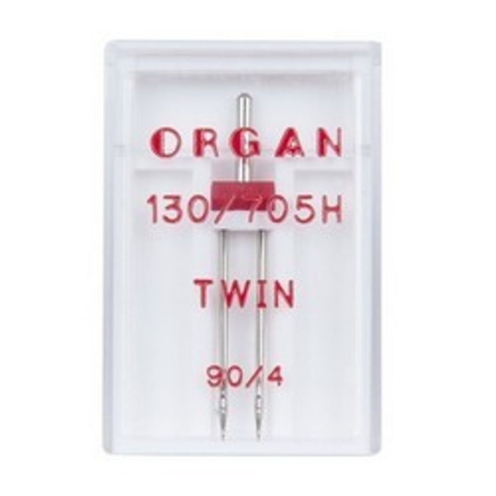 Иглы для швейных машин двойные стандарт №90/4.0, 1шт, 130/705.90/4,0.1.H, Organ