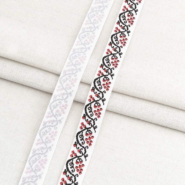 Лента репсовая (в рубчик) с принтом 15.0 мм / 45.72 метра, 1502 Узор