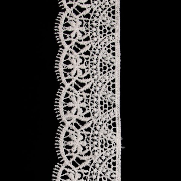 Кружево гипюр (плетёное) 45 мм / 3 метра, матовое, 571 молочный