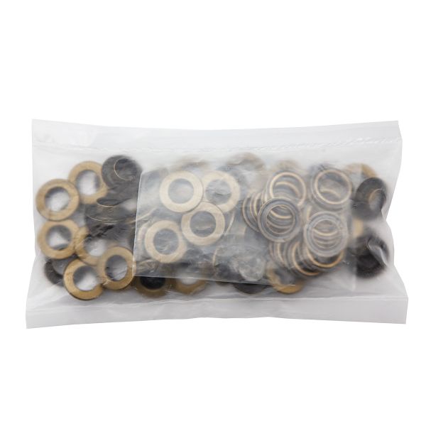 Люверсы металл ⌀_9.5 мм (внутр.), латунь, цв.латунь плоский, 50 шт, BIG