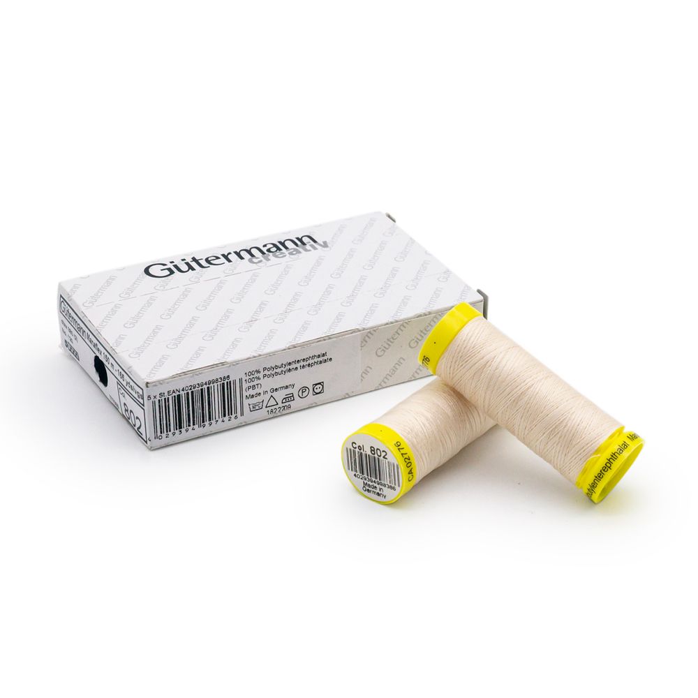 Нитки для трикотажа Gutermann Maraflex, 150м, 802 молочно-бежевый, 5 катушек