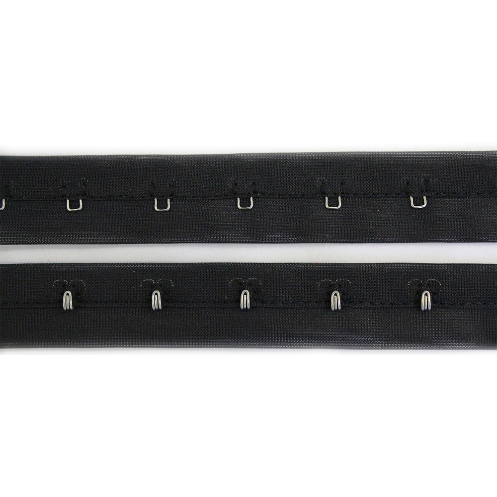 Застежки для бюстгальтера на ленте (1 ряд) 25 мм, 45.7 м, 02 чёрный