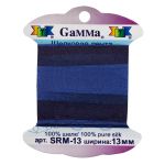 Лента (тесьма) шелковая 13.0 мм / 9.1±0.5 метров, M140 синий/т.фиолетовый, Gamma SRM-13