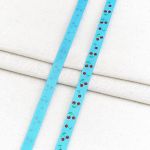 Лента репсовая (в рубчик) с принтом 10.0 мм / 45.72 метра, Вишенки 1009 голубой