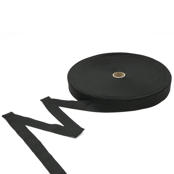 Тесьма (лента) окантовочная 26 мм / 50 метров, 7.8 г/м, черный
