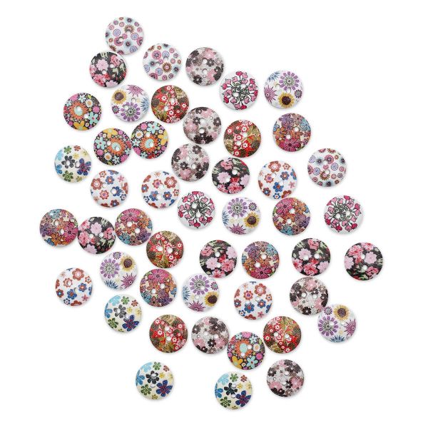 Украшения декоративные пуговицы деревянные Цветочки-лепесточки №13, 15 мм, 100 шт