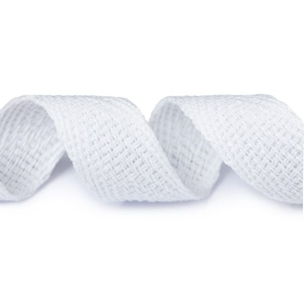 Тесьма (лента) киперная (100% х/б) 10 мм / 25 метров, белый, Gamma С3861Г17