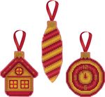 Набор для вышивания нитками Klart, Новогодние игрушки. Родом из детства, 8х9 см