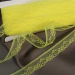 Кружево отделочное в стиле "трикотаж" 20 мм, диз. 1669 цв.211 желтый, уп.27,4м