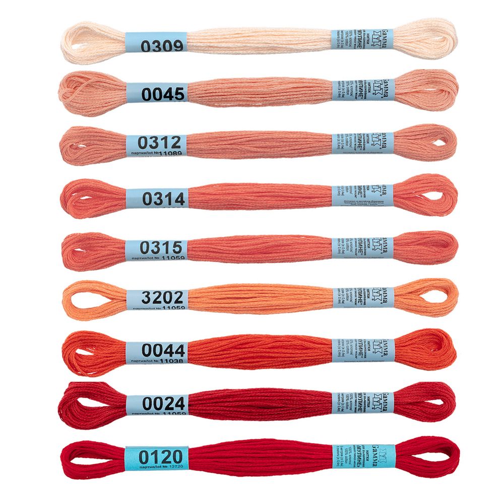 Набор мулине Gamma, 10, 9х8 м, Коралловый