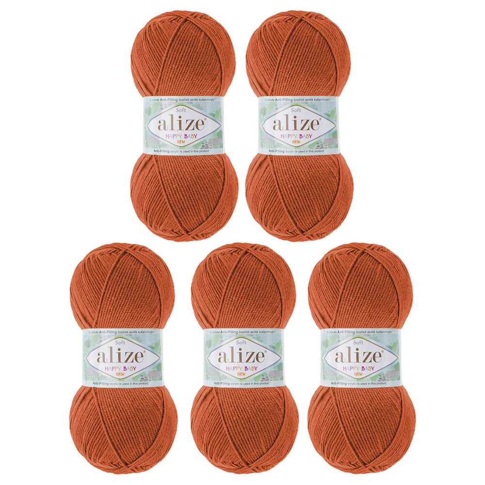 Пряжа Alize (Ализе) Happy Baby New / уп.5 мот. по 100 г, 320м, 408 оранжевый