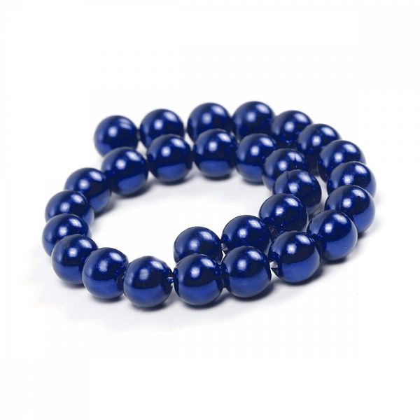 Бусины пластик (перламутр) ⌀8 мм, цв.A33 синий, уп.500г (2130 шт), Magic4Hobby