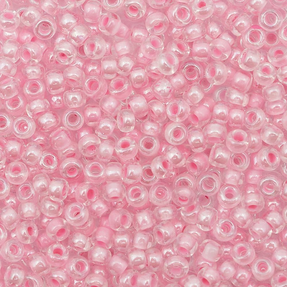 Бисер Preciosa прозрачный с цв. центром и покрытием 10/0 (38694), круг.отв., 500гр