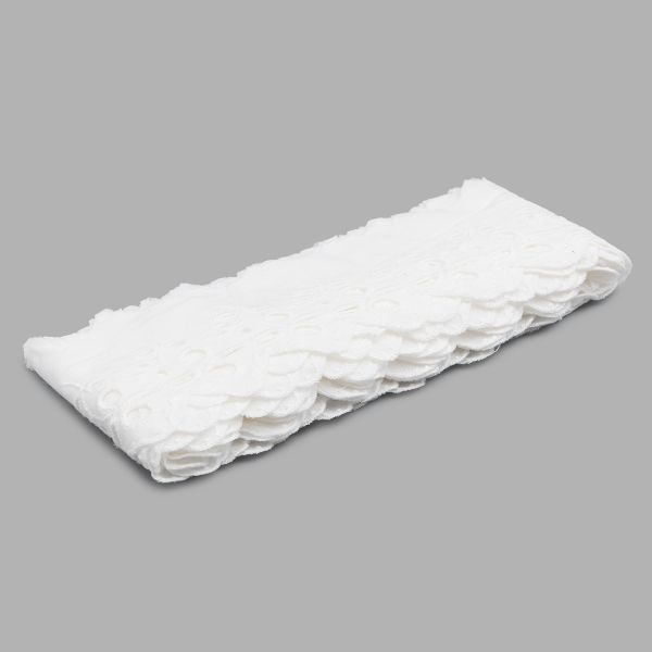 Кружево шитьё х/б 73 мм / 3.4 метра, цвет неотбеленный