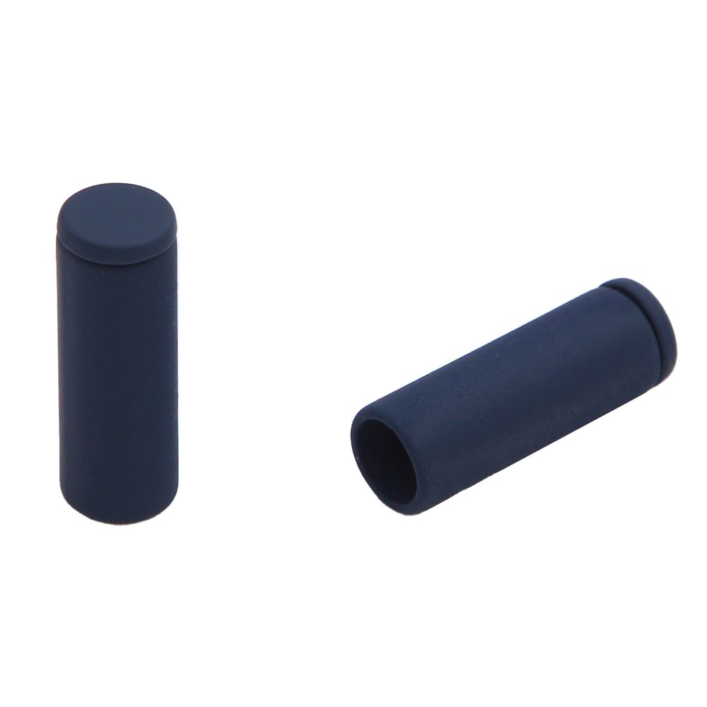 Наконечник для шнура металл 7х20 мм, т.синяя резина цв.919, 10 шт