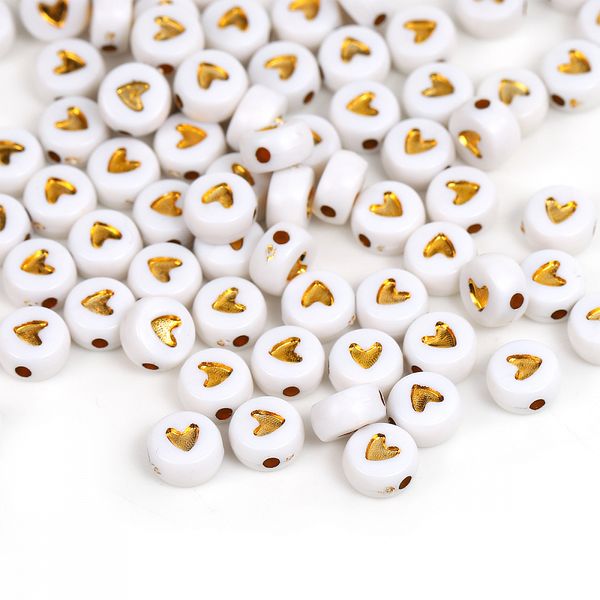 Бусины пластик набор сердечки, M4H-B009, 500г