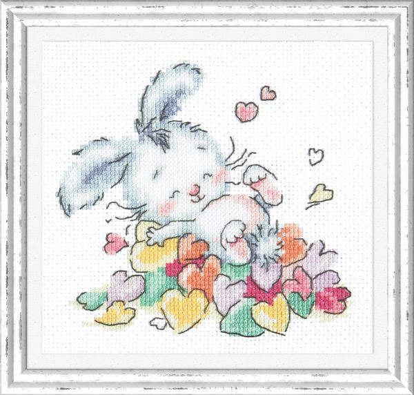 Набор для вышивания нитками Чудесная игла, Утопаю в любви 13х12 см
