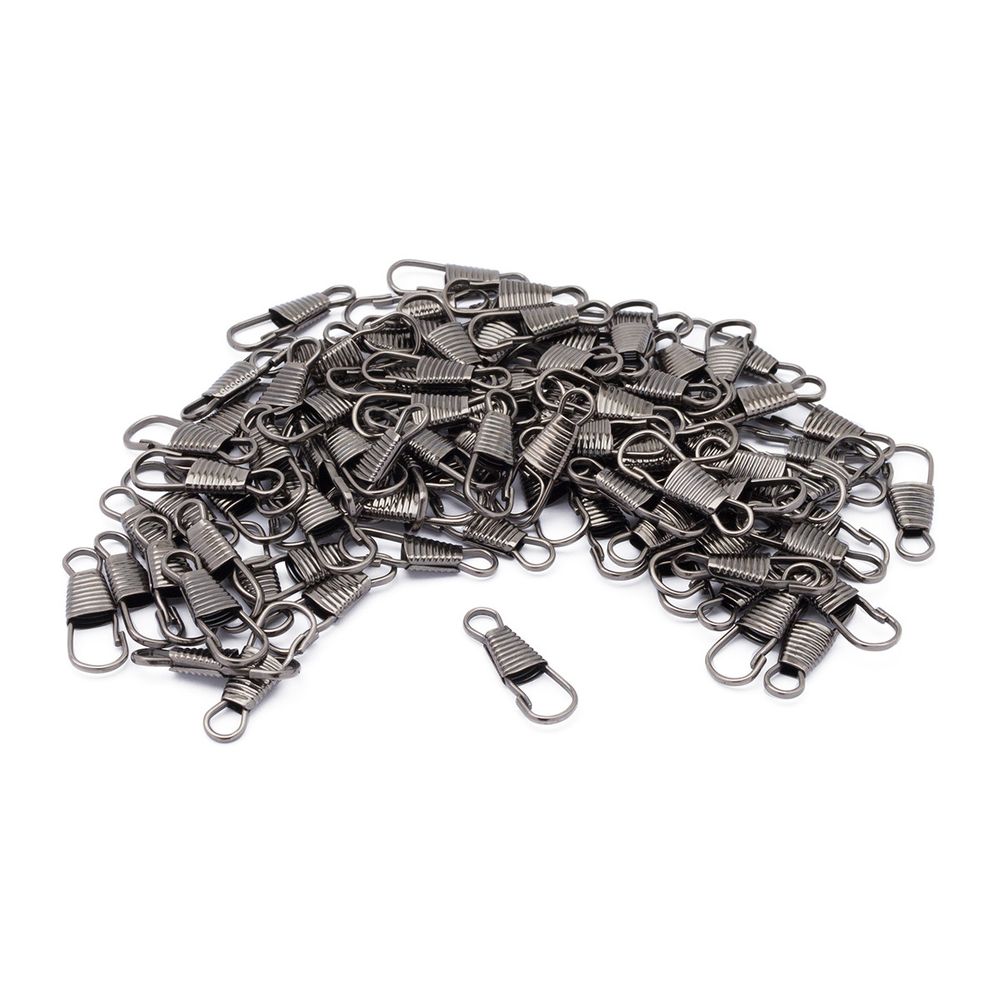 Карабин-крючок металл 04 мм (25х8 мм), цв.чер.никель, 100 шт