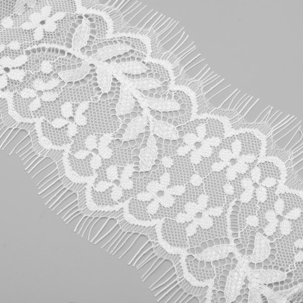 Кружево шантильи (реснички) 80 мм, 3м, цв.белый