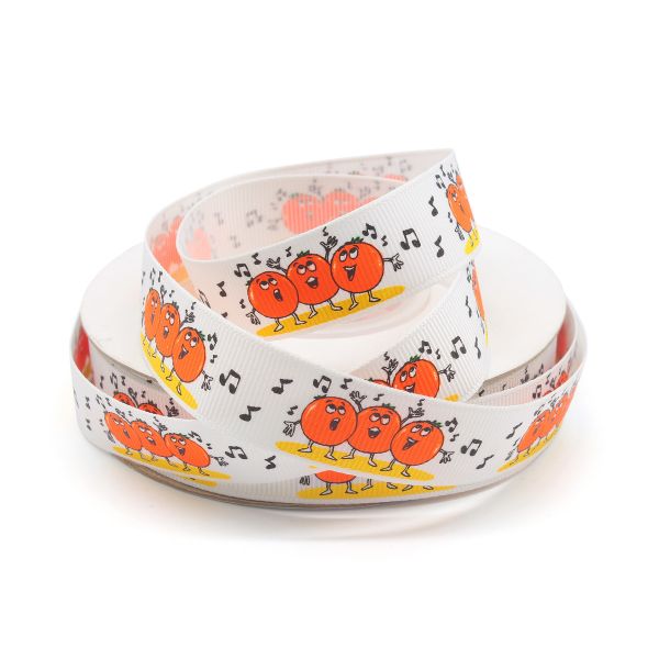 Лента репсовая (в рубчик) PREMIUM Веселый хор 20 мм, 22,5м (029 белый)