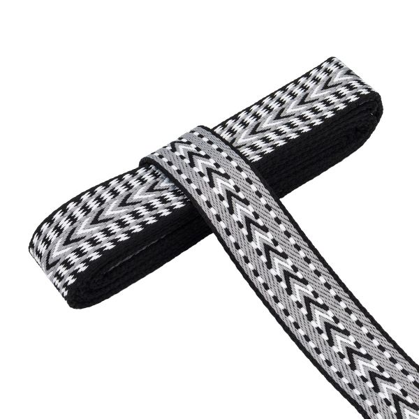 Стропа (ременная лента) 38 мм / 3 метра, [41.33 г/пог.м], с принтом, T0809 серый/белый/черный, 3Al362