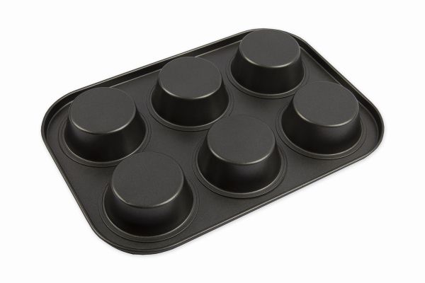 Форма металлическая для кексов, маффинов, капкейков 26.5х18.8 см, серый, S-Chief FPC-0043