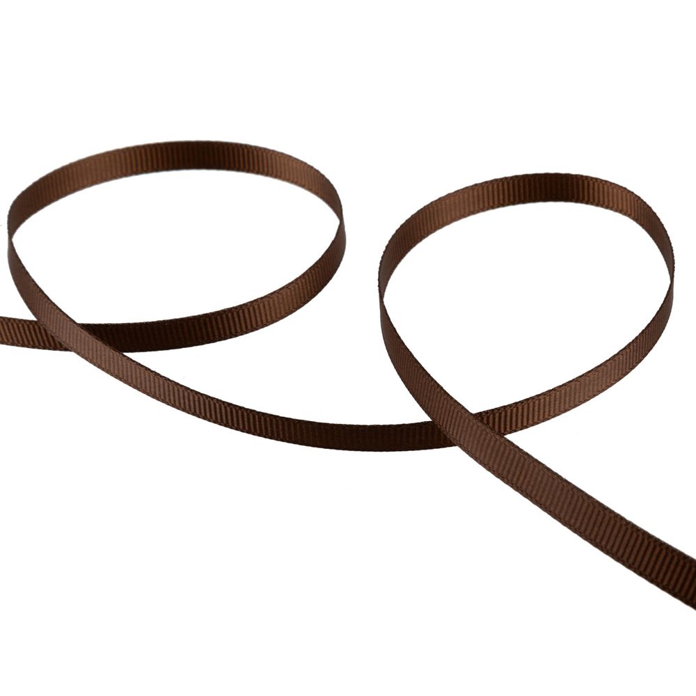 Лента репсовая нарезка _6.0 мм / 10 шт по 5.4 метра, 017 т.коричневый, Gamma GR-06