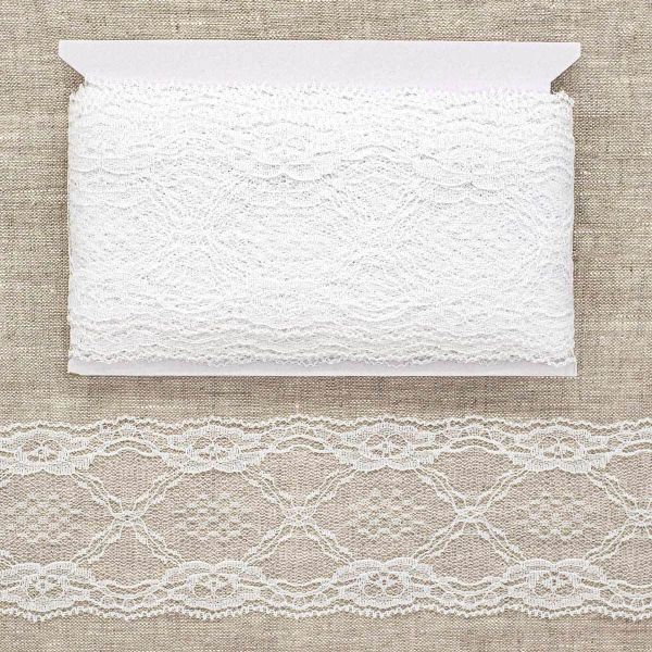 Кружево на сетке 68 мм, WL-84, белый, 13.71 м