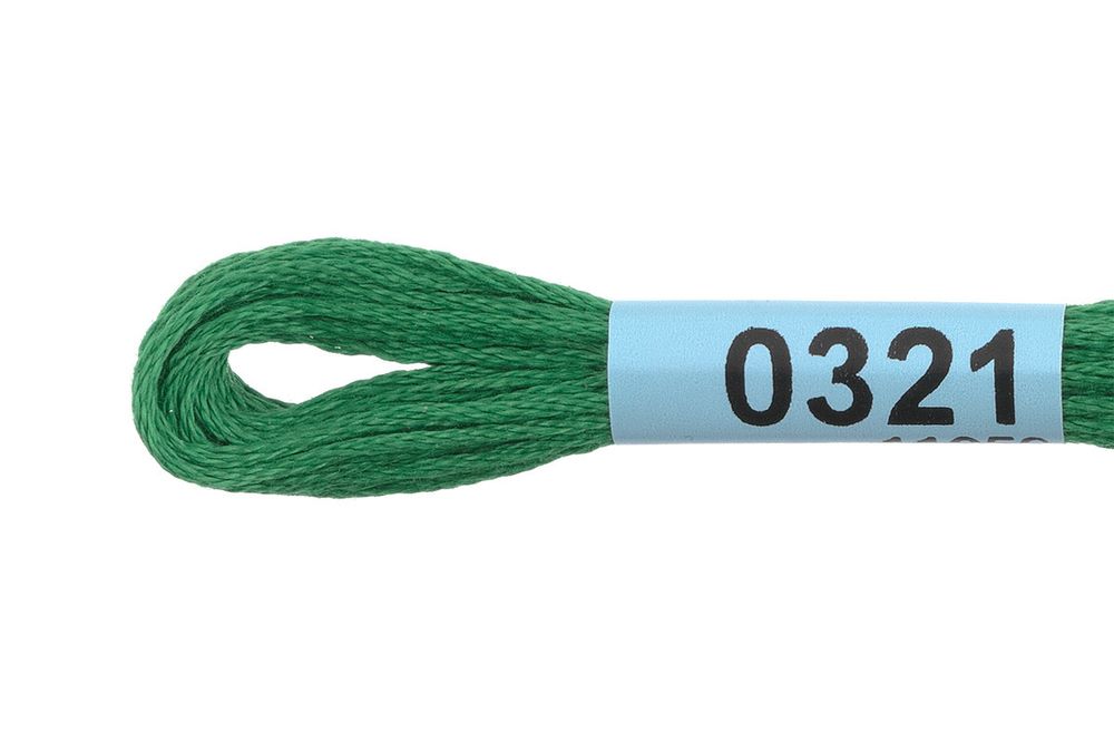 Мулине Gamma 100% хлопок, цв.0321 изумрудный, 24 мотка по 8 метров