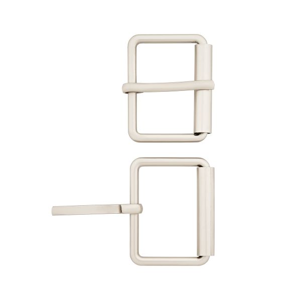 Пряжка прямоугольная 30 мм, металл (Nickel Серебро (никель) матовое), МТ_1864, 6 шт