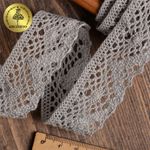 Кружево вязаное (тесьма) 30 мм / 10 метров, цв.25 св.серый, Kruzhevo