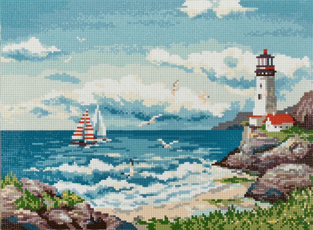 Алмазная (кристальная) мозаика Фрея, Мечтая о море, 40х30 см