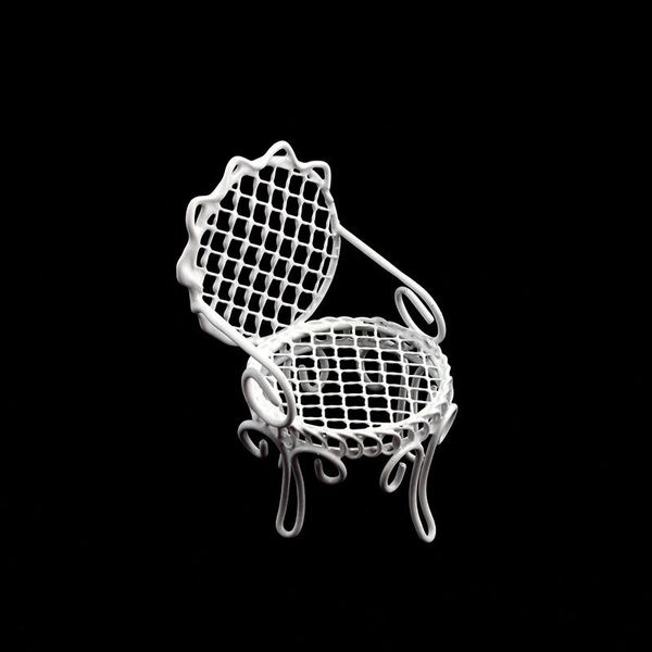 Миниатюра кукольная: Кресло КЛ21522 металл 5х5х7см