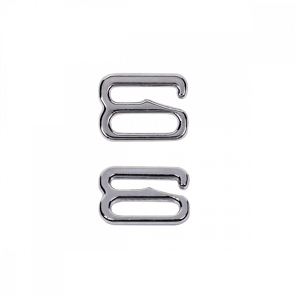 Крючки для бюстгальтера металл 8.0 мм, 908 цв.никель, уп.100 шт