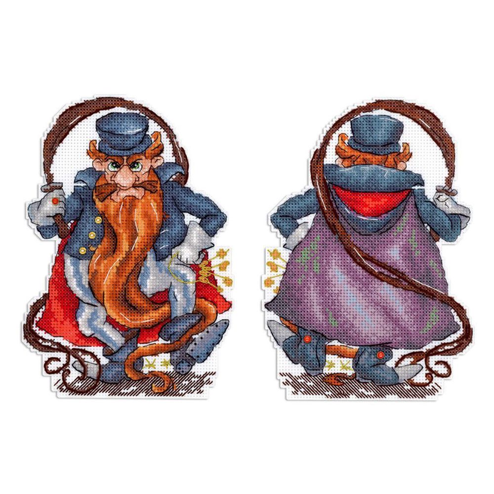 Набор для вышивания нитками МП Студия, на пластиковой канве Карабас-Барабас 18х13см