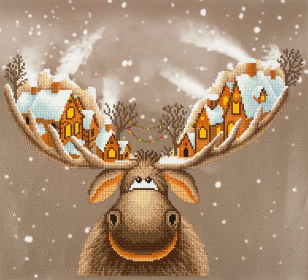 Алмазная (кристальная) мозаика Фрея, Волшебный лось, 45х40 см
