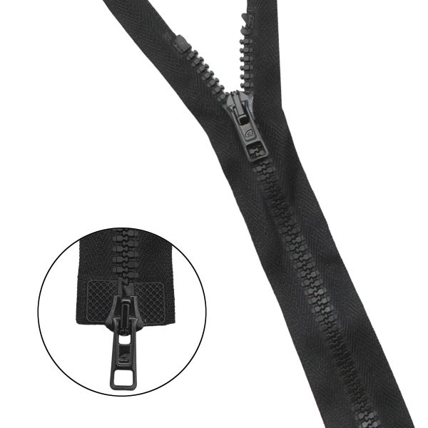 Молния трактор Arta Т6 (6 мм) 2 зам., разъем., 80 см, ОПТ. УП. 25 ШТ., 077 черный