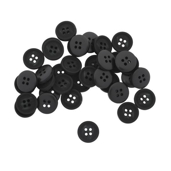 Пуговицы 4 прокола 24L (15мм), (Black (черный)), 36 шт, 613988-2