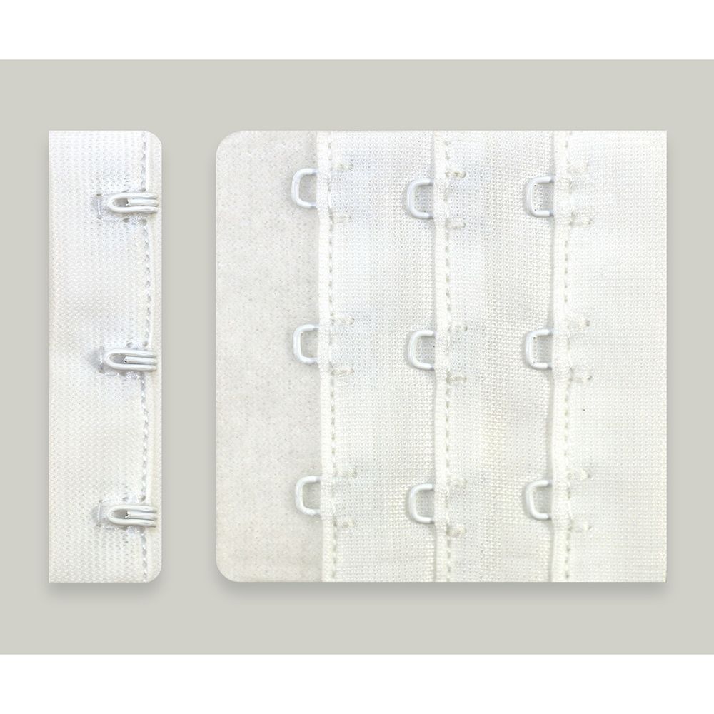 Застежки для бюстгальтера текстильные 3х3, 57 мм, 25 шт, 001 белый, Arta