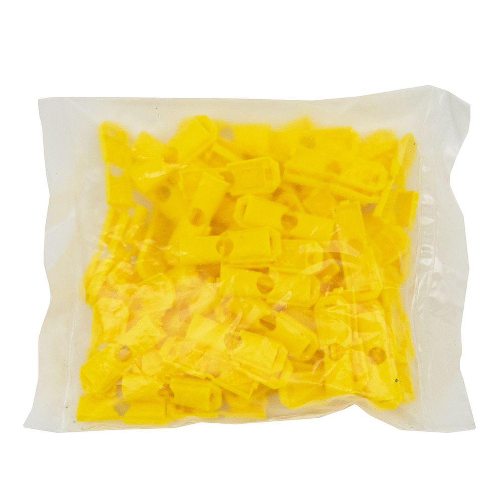 Наконечник для шнура пластик 13х9 мм, ПП, желтый, 100 шт